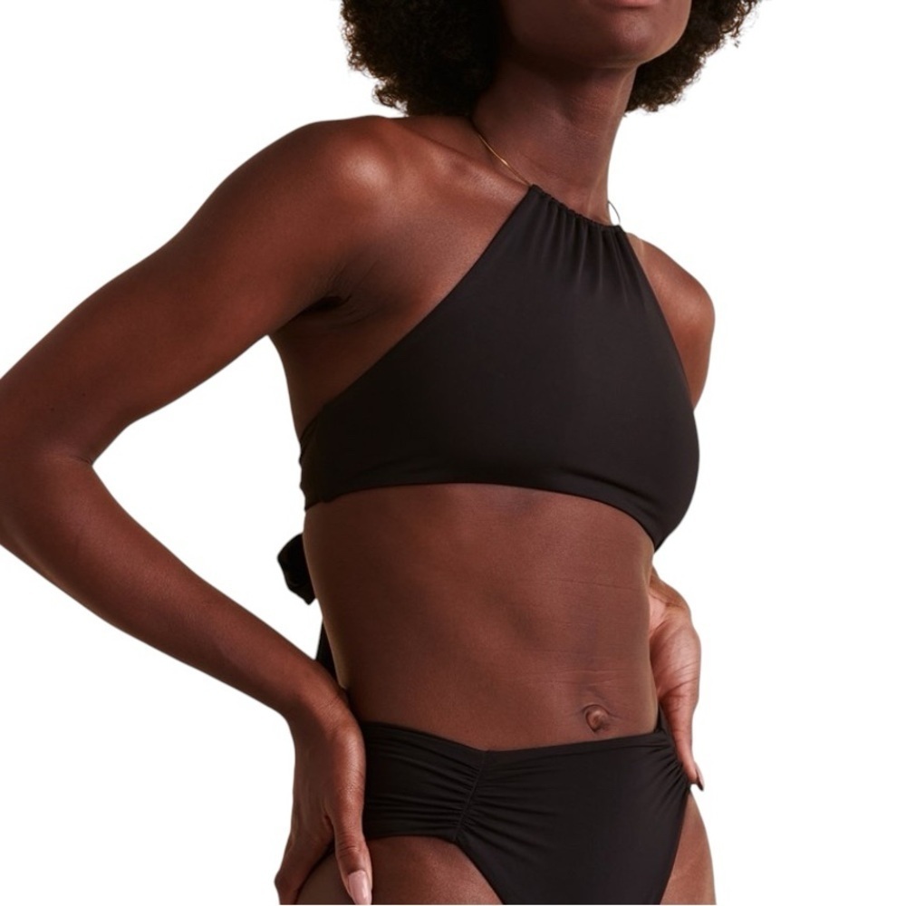 L*Space New NWT Black Bridgette High Neck Bikini Top Size XS